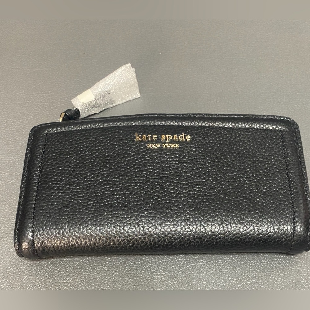 NWOT KATE SPADE Knott Pebbled Leather Slim Zip Wallet - Picture 2 of 5